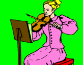 Desenho Dama violinista pintado por Camilly Vitória