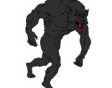 Desenho Homem lobo pintado por arthur