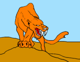Desenho Tigre com dentes afiados pintado por Tomás