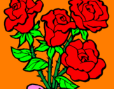 Desenho Ramo de rosas pintado por amanda