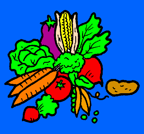 Desenho verduras pintado por maria edurda p