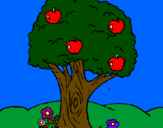 Desenho Macieira  pintado por Jullyanne