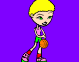 Desenho Jogadora de basquete pintado por lara