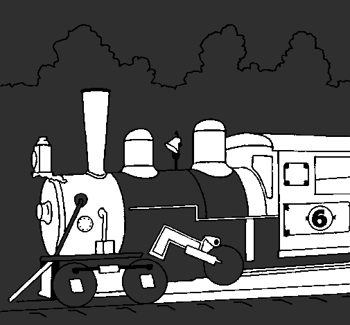 Desenho Locomotiva  pintado por trem