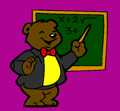 Desenho Professor urso pintado por coraline