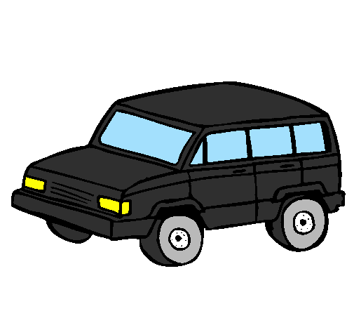 Desenho Carro 4x4 pintado por carro preto meu