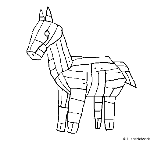 Desenho Cavalo de Tróia pintado por pika