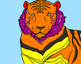 Desenho Tigre pintado por paolla