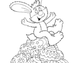 Desenho Coelhinho da Páscoa pintado por Arielle
