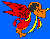 Desenho Anjo com grandes asas pintado por guilherme tutu  