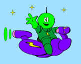 Desenho Marciano numa moto espacial pintado por   daniel     