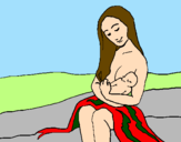 Desenho Mãe e filho  pintado por wemilly