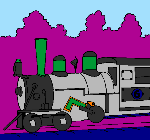Desenho Locomotiva  pintado por luiz eduardo