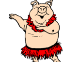 Desenho Porco havaiano pintado por U