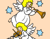 Desenho Anjos musicais pintado por anónimo