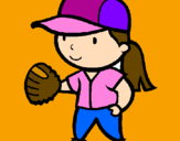 Desenho Jogadora de basebol pintado por Amanda