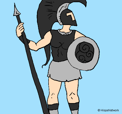 Desenho Guerreiro troiano pintado por gabriel