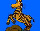 Desenho Zebra a saltar pedras pintado por 8 general