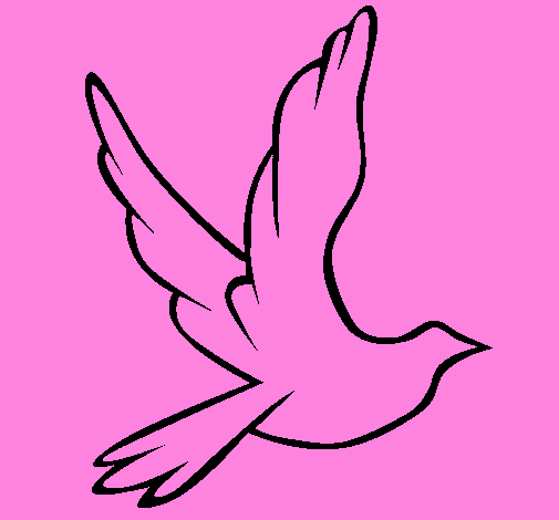 Desenho Pomba da paz a voar pintado por luciene gata
