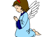 Desenho Anjo a orar pintado por ana  beatriz   santos
