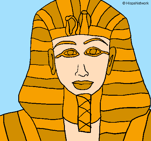 Desenho Tutankamon pintado por egito