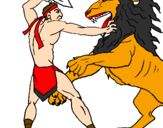 Desenho Gladiador contra leão pintado por ajflmçkpojiyyttwasz