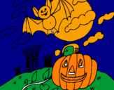 Desenho Paisagem Halloween pintado por felipe