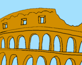 Desenho Coliseu pintado por isabela