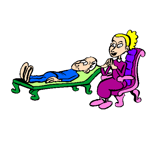 Desenho Psicóloga e paciente pintado por SABRINA