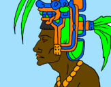 Desenho Chefe da tribo pintado por troxa com um chapel bobo