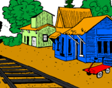Desenho Estação de comboio pintado por jaqueline 11 anos