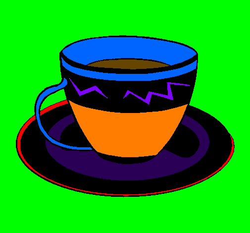 Desenho Taça de café pintado por FFF