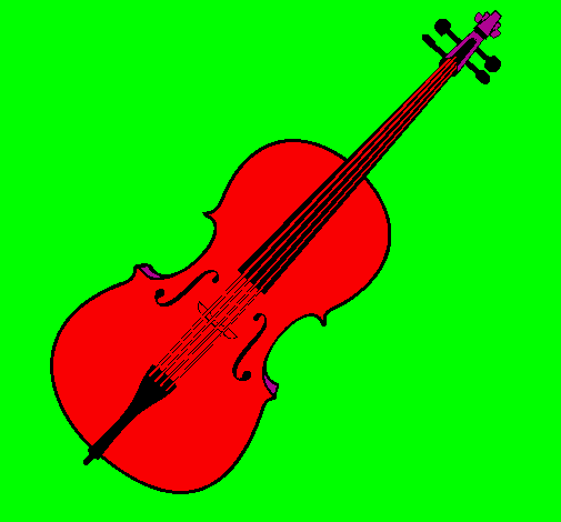 Desenho Violino pintado por de kaika para mamae