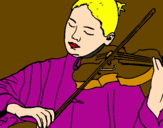 Desenho Violinista pintado por Kalyt tudo é Música