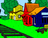 Desenho Estação de comboio pintado por faznzinho