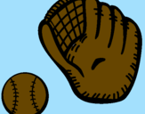 Desenho Luva de basebol e bola pintado por Murilo 