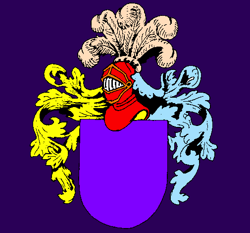 Desenho Escudo de armas e capacete pintado por tiago