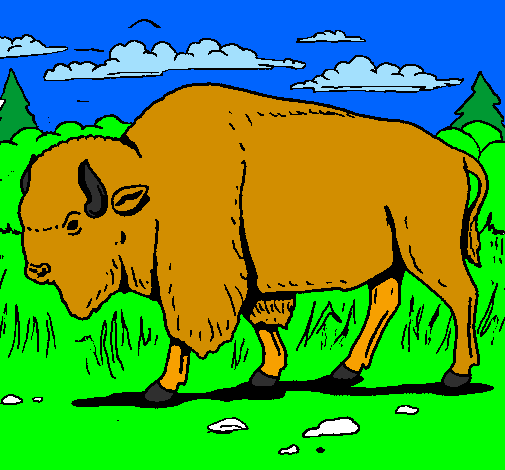 Desenho Búfalo pintado por yurikaiky