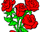 Desenho Ramo de rosas pintado por aline