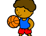 Desenho Jogador de basquete pintado por Taís