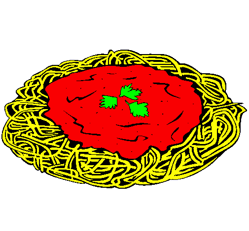 Desenho Esparguete com queijo pintado por karolaine