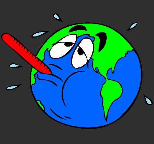Desenho Aquecimento global pintado por marcelo