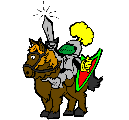 Desenho Cavaleiro a alçar a espada pintado por EDGAR  COSTA