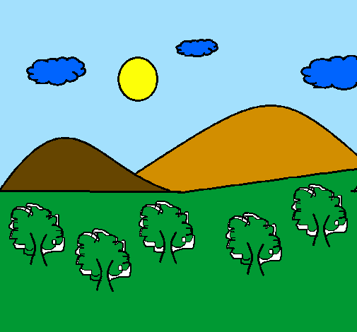 Desenho Montanha 4 pintado por ze