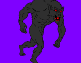 Desenho Homem lobo pintado por zezo