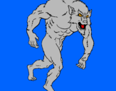 Desenho Homem lobo pintado por  allax