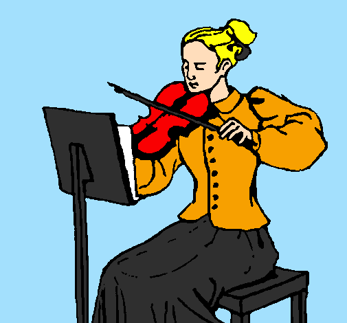 Desenho Dama violinista pintado por SARAH