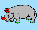 Desenho Rinoceronte pintado por dudu