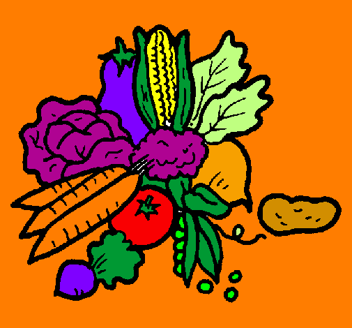Desenho verduras pintado por ana