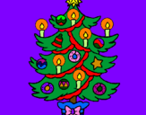 Desenho Árvore de natal com velas pintado por mari